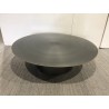 Table basse ronde 120x120cm en fer noir et bordure dorée | SECONDE MAIN
