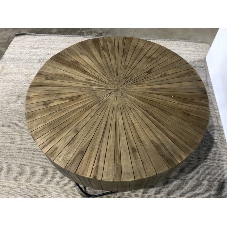 CLARA Round Coffee Table 90x90cm - Natural Teak Wood