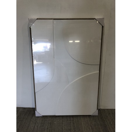 Wall decoration 83x123cm white abstract shapes in relief | Second Hand