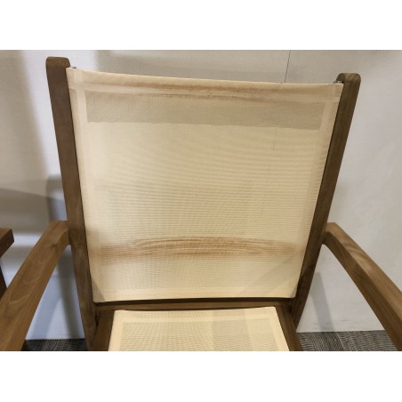 Ensemble de 2 fauteuils de jardin en bois teck - SECONDE MAIN