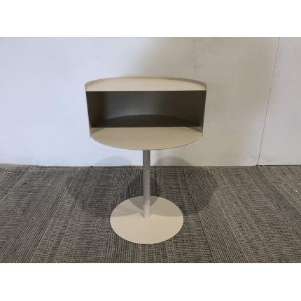 Table d'appoint ronde en acier beige D35cm | Collection Agathe