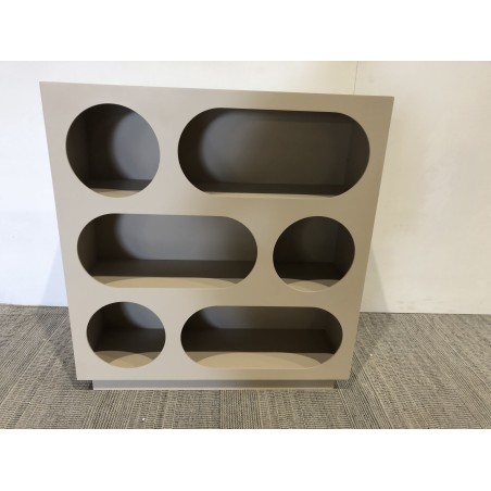 Sideboard 70x23cm 6 compartments in beige painted wood | Macabane Furniture