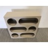 Sideboard 70x23cm 6 compartments in beige painted wood | Macabane Furniture