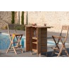 Chaise pliante de bar jardin en bois Teck - Résistant aux intempéries