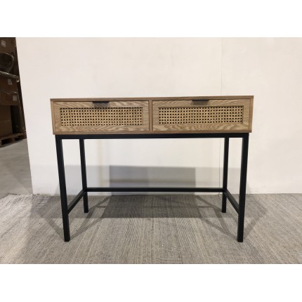 Console 2 tiroirs cannage naturel - SECONDE MAIN