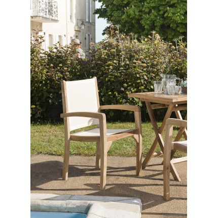 Ensemble de 2 fauteuils de jardin en teck - SECONDE MAIN