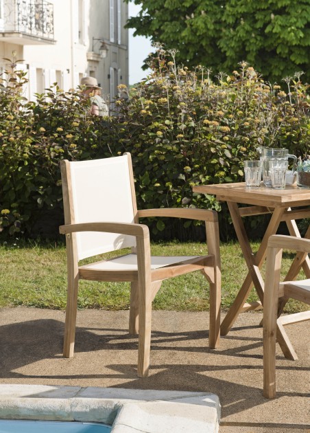 Ensemble de 2 fauteuils de jardin en teck - SECONDE MAIN