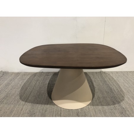 Table basse carré en manguier pied couleur ivoire | Seconde Main