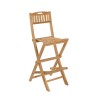 Chaise pliante de bar jardin en bois Teck - Résistant aux intempéries