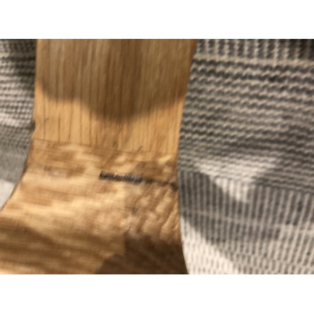 Round coffee table D80 with decorative finish and natural oak openwork base - Second Hand