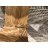 Round coffee table D80 with decorative finish and natural oak openwork base - Second Hand