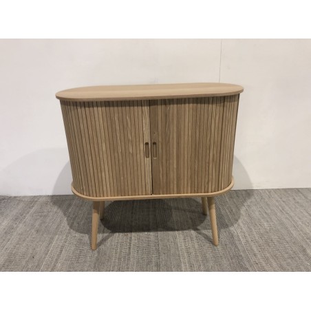Oval sideboard, 80 x 33 cm, natural-coloured wood | Macabane Furniture