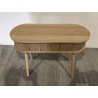 Oval console table 80x30cm in natural-coloured wood | Macabane