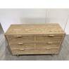 Natural-coloured wooden chest of drawers with 3 cane drawers | Second Hand