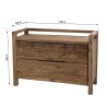 SECONDE MAIN Commode marron 2 tiroirs bois Pin recyclé
