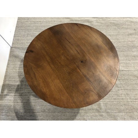 60x60 cm coffee table in mango wood with green enamel finish | Macabane Furniture