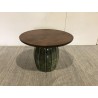 Table basse 60x60 cm en manguier et émail vert | Seconde Main