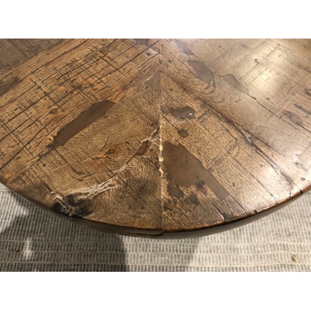 KIARA Oval Coffee Table, 135x70 cm, Herringbone Top - Secondhand