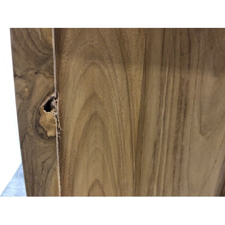 Meuble de rangement marron 2 portes persiennes Teck | Seconde Main