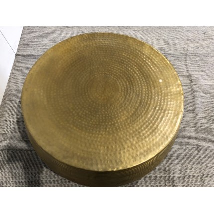 SECOND HAND - Round coffee table 89x89cm gold aluminum graphic base