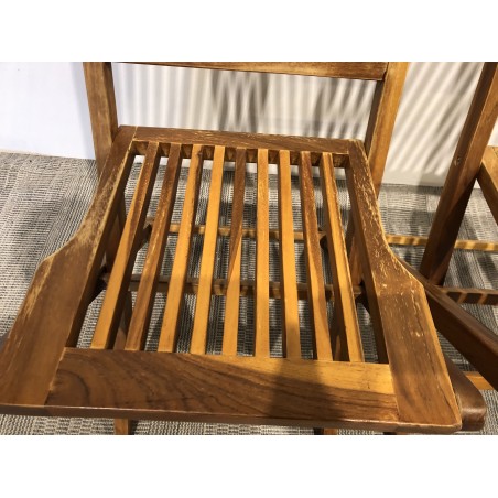 SECONDE MAIN - Lot de 2 chaises en teck huilé