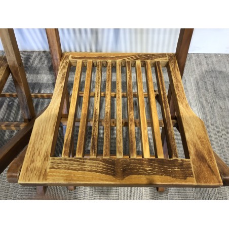 SECONDE MAIN - Lot de 2 chaises en teck huilé