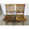 SECONDE MAIN - Lot de 2 chaises en teck huilé