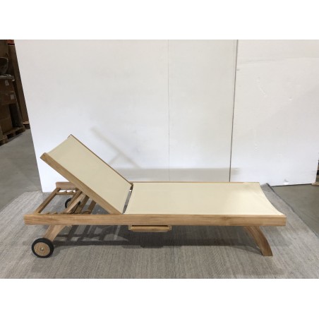 Beige textilene sun lounger - FUN MACABANE