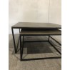 JOHAN - Set of 2 Nesting Tables in Gold Aluminum