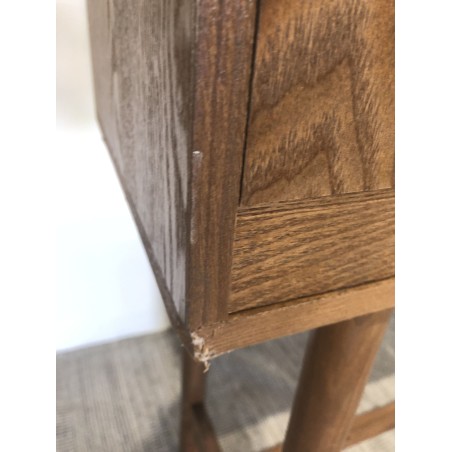 Natural-coloured wooden console table with 2 drawers - Macabane Furniture