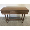 Natural-coloured wooden console table with 2 drawers - Macabane Furniture