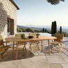 Extendable garden table in oiled acacia wood, 180/240 x 110 cm | SECOND LIFE