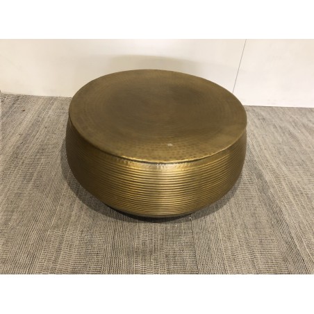 Runder Couchtisch Aluminium 70x70cm dunkles Messing