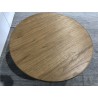 Round coffee table D80 with decorative finish and natural oak base with striated pattern - SYA