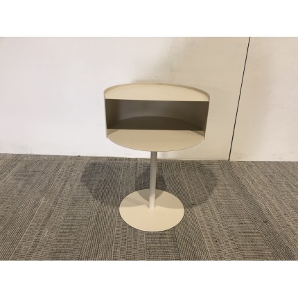 Table d'appoint ronde en acier beige D35cm | Collection Agathe