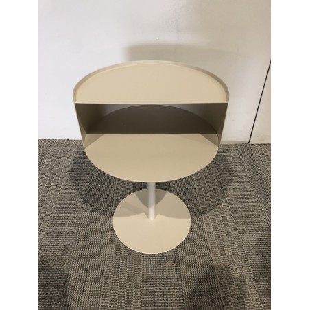 Table d'appoint ronde en acier beige D35cm | Collection Agathe