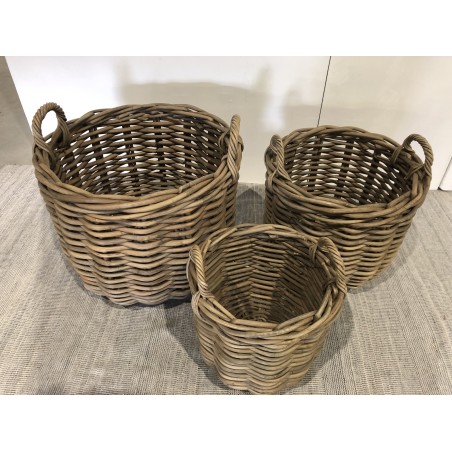 Set de 3 paniers de rangement en rotin naturel | Seconde main