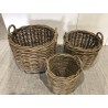 Set de 3 paniers de rangement en rotin naturel | Seconde main