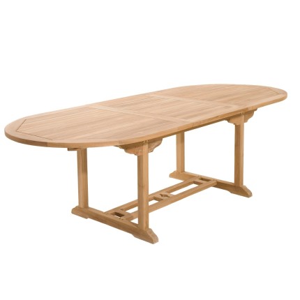 FUN Garden Table for 8/10 People - Extendable Oval 180/240*100 cm - Teak Wood