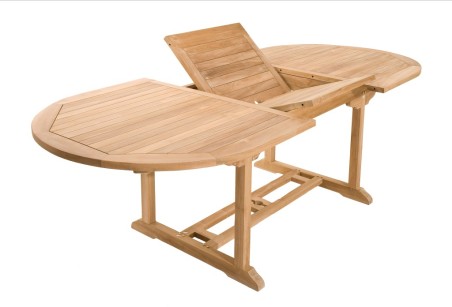 FUN Garden Table for 8/10 People - Extendable Oval 180/240*100 cm - Teak Wood