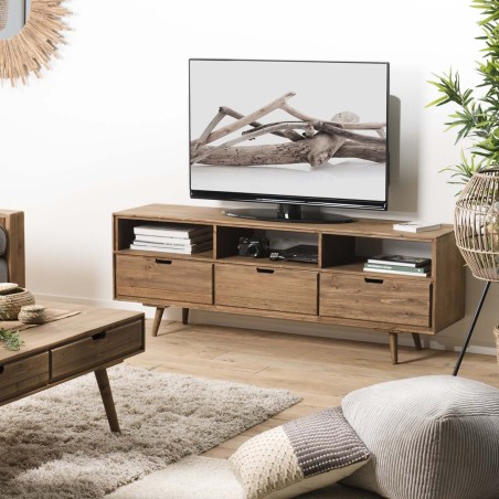 TV-Möbel ANDY - Gewachstes Tannenholz - Warme Atmosphäre