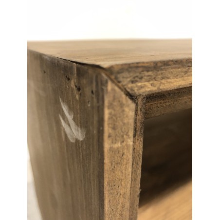 ANDY Brown Wood Scandi TV Stand with 3 Drawers and 3 Niches