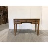 SECOND-HAND - Brown teak wood desk with 5 drawers
