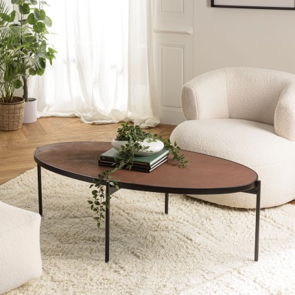 Ovaler Couchtisch BASILE 131x65cm rostfarben