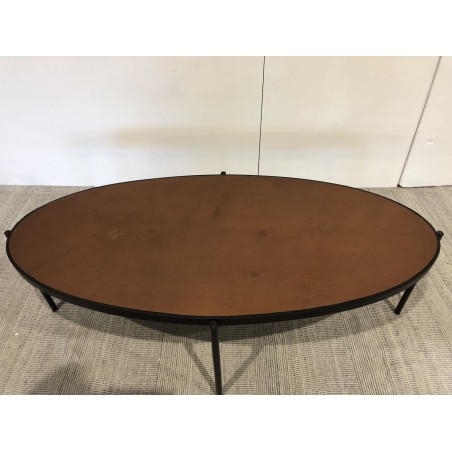 Ovaler Couchtisch BASILE 131x65cm rostfarben