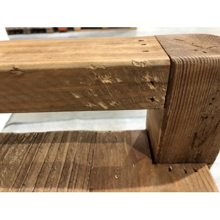 SECONDE MAIN | Commode marron 2 tiroirs bois Pin recyclé
