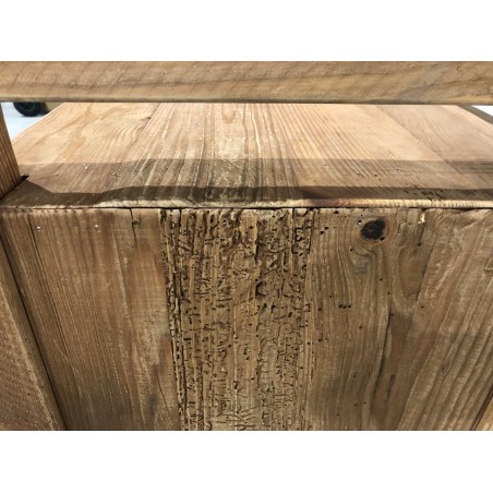 SANDY - Brown Chest of Drawers with 2 Drawers, Recycled Pine Wood