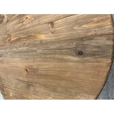 Ronde salontafel van gerecycled grenenhout | Macabane Meubelen