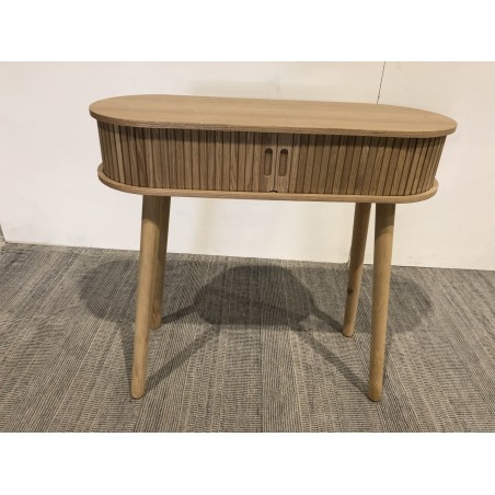Oval console table 80x30cm in natural-coloured wood | Macabane