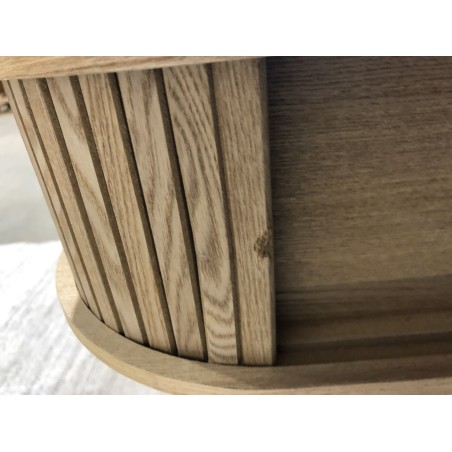 Console ovale 80x30cm en bois couleur naturelle | Macabane